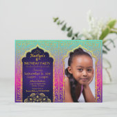 Bollywood Arabian Night Birthday Invitation Kaart (Staand voorkant)