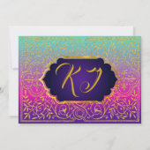 Bollywood Arabian Night Birthday Invitation Kaart (Achterkant)