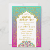 Bollywood Arabian Night Birthday Invitation Kaart (Voorkant)