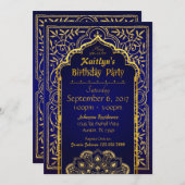 Bollywood Arabian Night Birthday Invitation Kaart (Voorkant / Achterkant)
