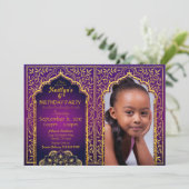 Bollywood Arabian Night Birthday Invitation Kaart (Staand voorkant)