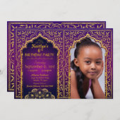 Bollywood Arabian Night Birthday Invitation Kaart (Voorkant / Achterkant)