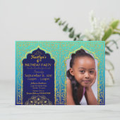 Bollywood Arabian Night Birthday Invitation Kaart (Staand voorkant)