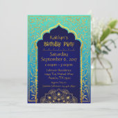 Bollywood Arabian Night Birthday Invitation Kaart (Staand voorkant)