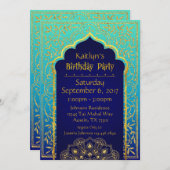 Bollywood Arabian Night Birthday Invitation Kaart (Voorkant / Achterkant)