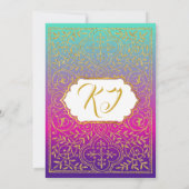 Bollywood Arabian Night Birthday Invitation Kaart (Achterkant)