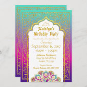 Bollywood Arabian Night Birthday Invitation Kaart (Voorkant / Achterkant)