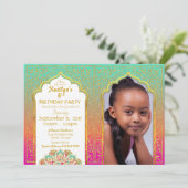 Bollywood Arabian Night Birthday Invitation Kaart (Staand voorkant)
