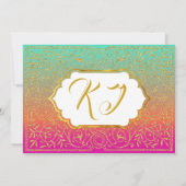 Bollywood Arabian Night Birthday Invitation Kaart (Achterkant)