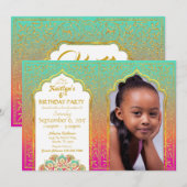 Bollywood Arabian Night Birthday Invitation Kaart (Voorkant / Achterkant)