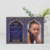 Bollywood Arabian Night Birthday Uitnodigingskaart Kaart (Staand voorkant)