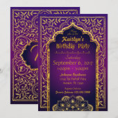 Bollywood Arabian Night Birthday Uitnodigingskaart Kaart (Voorkant / Achterkant)