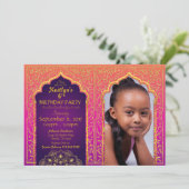 Bollywood Arabian Night Birthday Uitnodigingskaart Kaart (Staand voorkant)