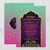 Bollywood Arabian Nights Birthday Christening Kaart (Voorkant / Achterkant)