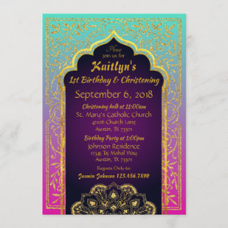 Bollywood Arabian Nights Birthday Christening Kaart