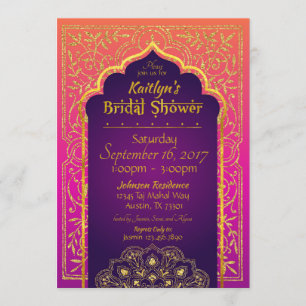 Bollywood Arabian Nights Bridal Shower Uitnodiging