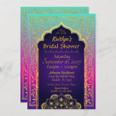 Bollywood Arabian Nights bruids Douche Uitnodiging (Voorkant / Achterkant)