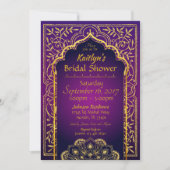 Bollywood Arabian Nights bruids Douche Uitnodiging (Voorkant)