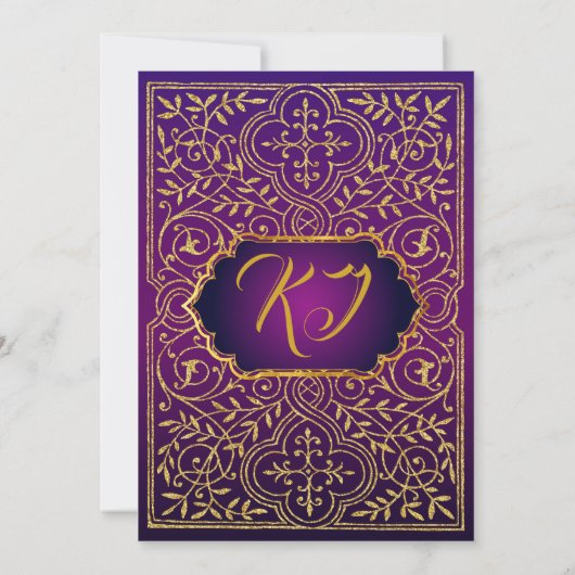 Bollywood Arabian Nights bruids Douche Uitnodiging (Achterkant)