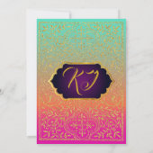 Bollywood Arabian Nights bruids Douche Uitnodiging (Achterkant)