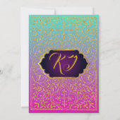 Bollywood Arabian Nights bruids Douche Uitnodiging (Achterkant)