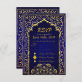 Bollywood Arabian Nights Bruiloft RSVP Kaart (Voorkant / Achterkant)