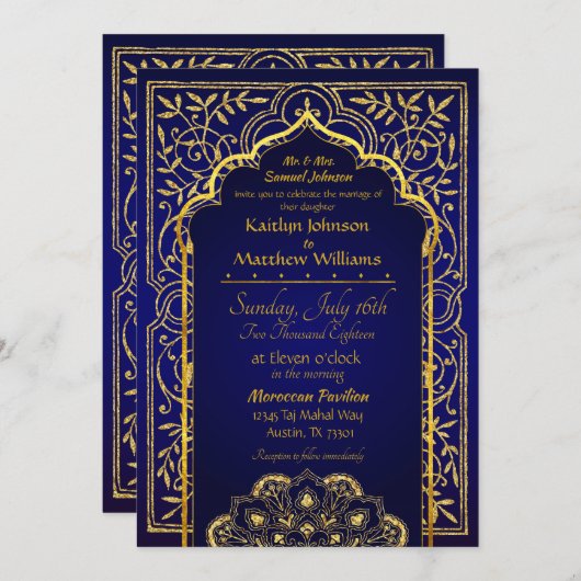 Bollywood Arabian Nights bruiloft uitnodiging (Voorkant / Achterkant)