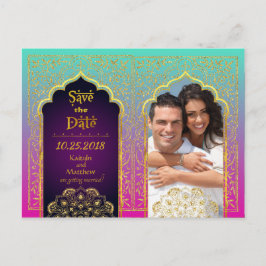Bollywood Arabian Nights Save the Date Aankondigingskaart