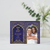 Bollywood Arabian Nights Save the Date Aankondigingskaart (Staand voorkant)