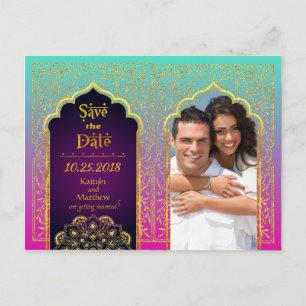 Bollywood Arabian Nights Save the Date Aankondigingskaart