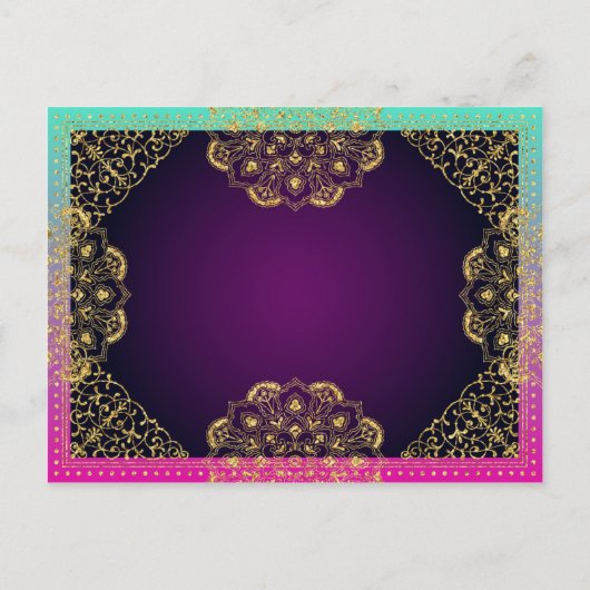 Bollywood Arabian Nights Save the Date Aankondigingskaart (Achterkant)