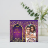 Bollywood Arabian Nights Save the Date Aankondigingskaart (Staand voorkant)
