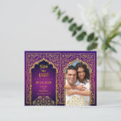 Bollywood Arabian Nights Save the Date Aankondigingskaart (Staand voorkant)