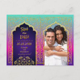 Bollywood Arabian Nights Save the Date Aankondigingskaart