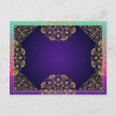 Bollywood Arabian Nights Save the Date Aankondigingskaart (Achterkant)