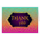 Bollywood Arabian Nights Thank You Note Card (Voorkant Horizontaal)