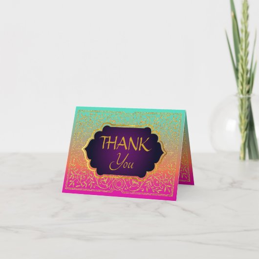 Bollywood Arabian Nights Thank You Note Card Bedankkaart (Voorkant)