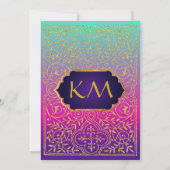 Bollywood Arabian Nights Trouwkaart Uitnodiging (Achterkant)