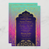 Bollywood Arabian Nights Trouwkaart Uitnodiging (Voorkant / Achterkant)