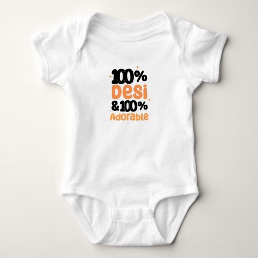 Bollywood Baby Gift, Funny Desi Baby shower Romper (Voorkant)