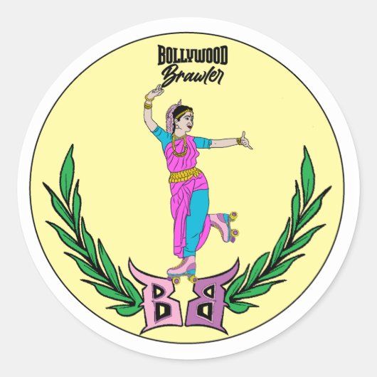 Bollywood Brawler - Derby Meisje Ronde Sticker (Voorkant)