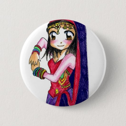 Bollywood - Dess Ronde Button 5,7 Cm (Voorkant)