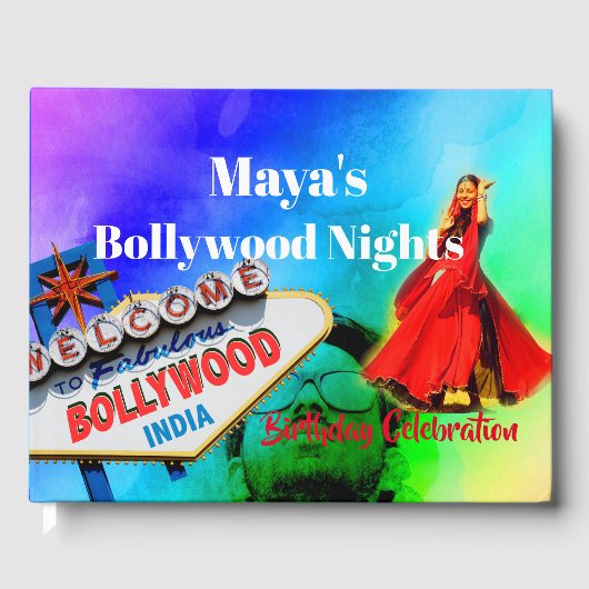 Bollywood Indian Birthday Hindu Colorful Modern Gastenboek (Voorkant)