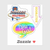 Bollywood Indian Film Colorful Fun Desi Girl Sticker (Vel)