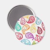 Bollywood Indian Paisley Trendy Rainbow Magnet (Voorkant / Achterkant)