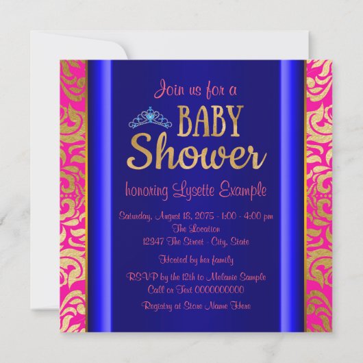 Bollywood Indiase Prinses Baby Shower Kaart (Achterkant)