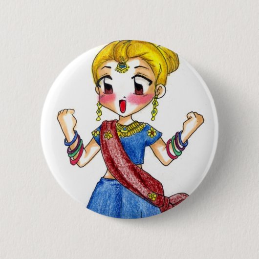 Bollywood - Lorca Ronde Button 5,7 Cm (Voorkant)