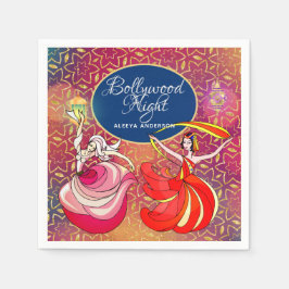 Bollywood Nacht Danser Rood Paars Goud Aangepast Servet