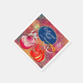 Bollywood Night Danser Rood Paars Goud Aangepast Servet (Hoek)