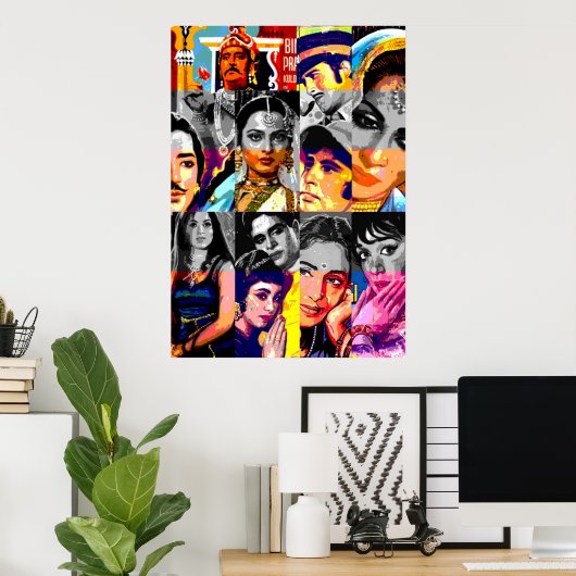 Bollywood Pattern 3 Poster (Thuiskantoor)